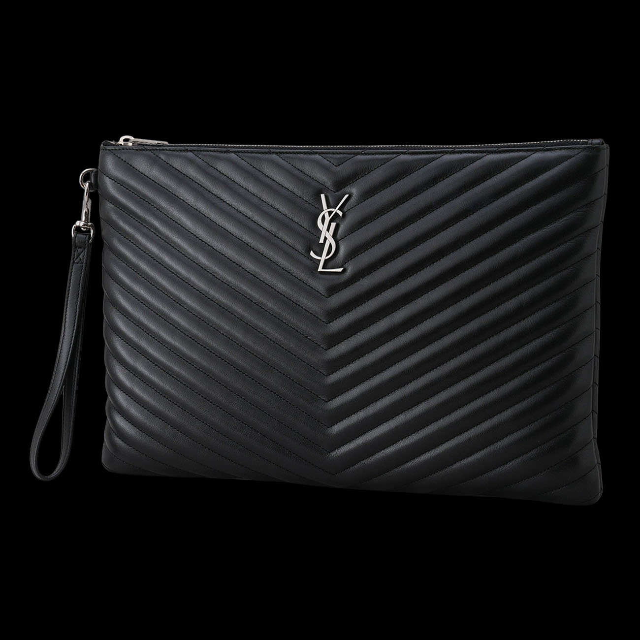 YVES SAINT LAURENT(USED)생로랑 모노그램 쉐브론 클러치
